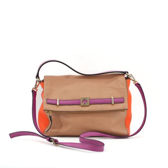 Kate Spade Colorblock Leather Shoulder Bag Colorful Crossbody - Picture 3 of 13